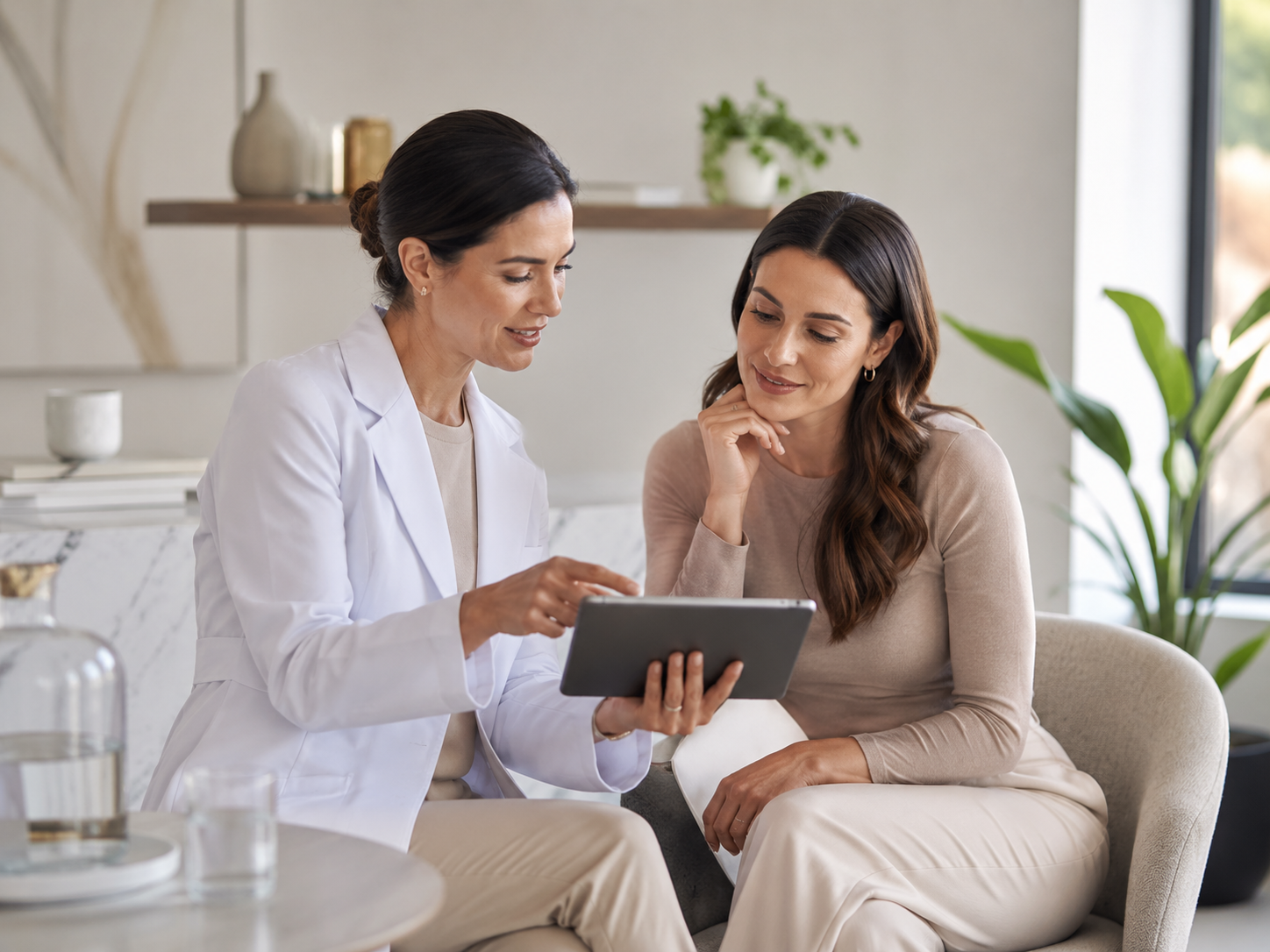 A clinician reviewing a personalised plan